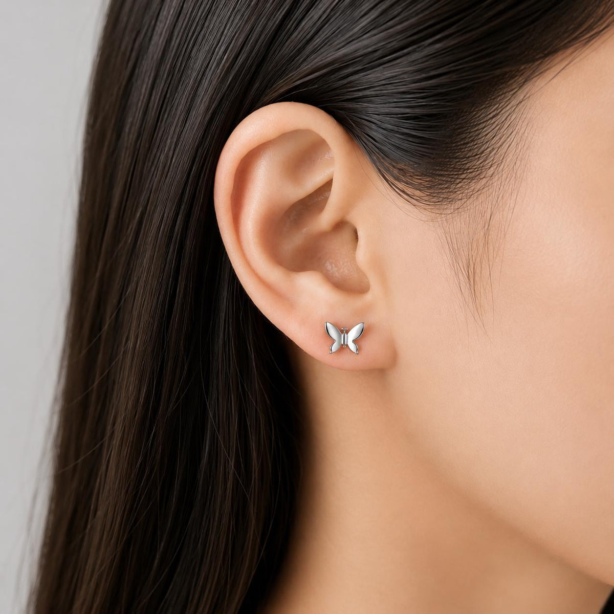 925 Sterling Silver Butterfly Stud Earrings, Dainty Minimalist Everyday Jewelry
