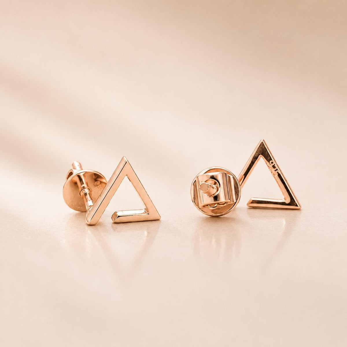 925 Sterling Silver Open Triangle Stud Earrings, Minimalist Geometric Modern Studs