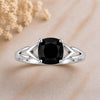 925 Sterling Silver Cushion Cut Black Onyx Geometric Ring, Minimalist Statement Gift