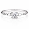 925 Sterling Silver Infinity Twist Ring, Round CZ Solitaire Engagement Promise Ring