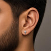 Sterling Silver North Star Stud Earring, Minimalist Geometric Unisex Earring
