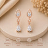 925 Sterling Silver Infinity Drop Earrings, Pear Moissanite Bridal Jewelry