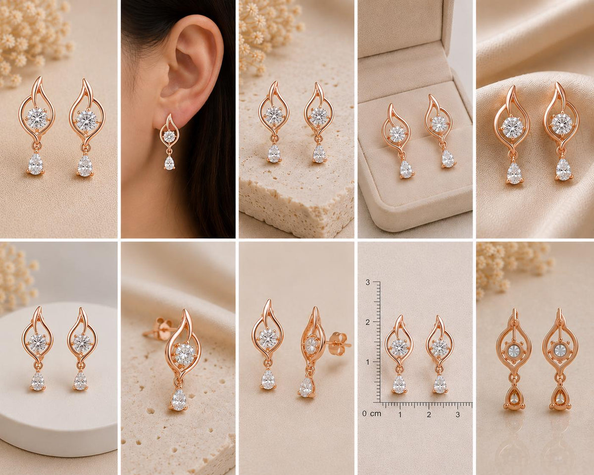 925 Sterling Silver Moissanite Drop Earrings | Pear Cut Dangle | Minimalist Bridal Jewelry