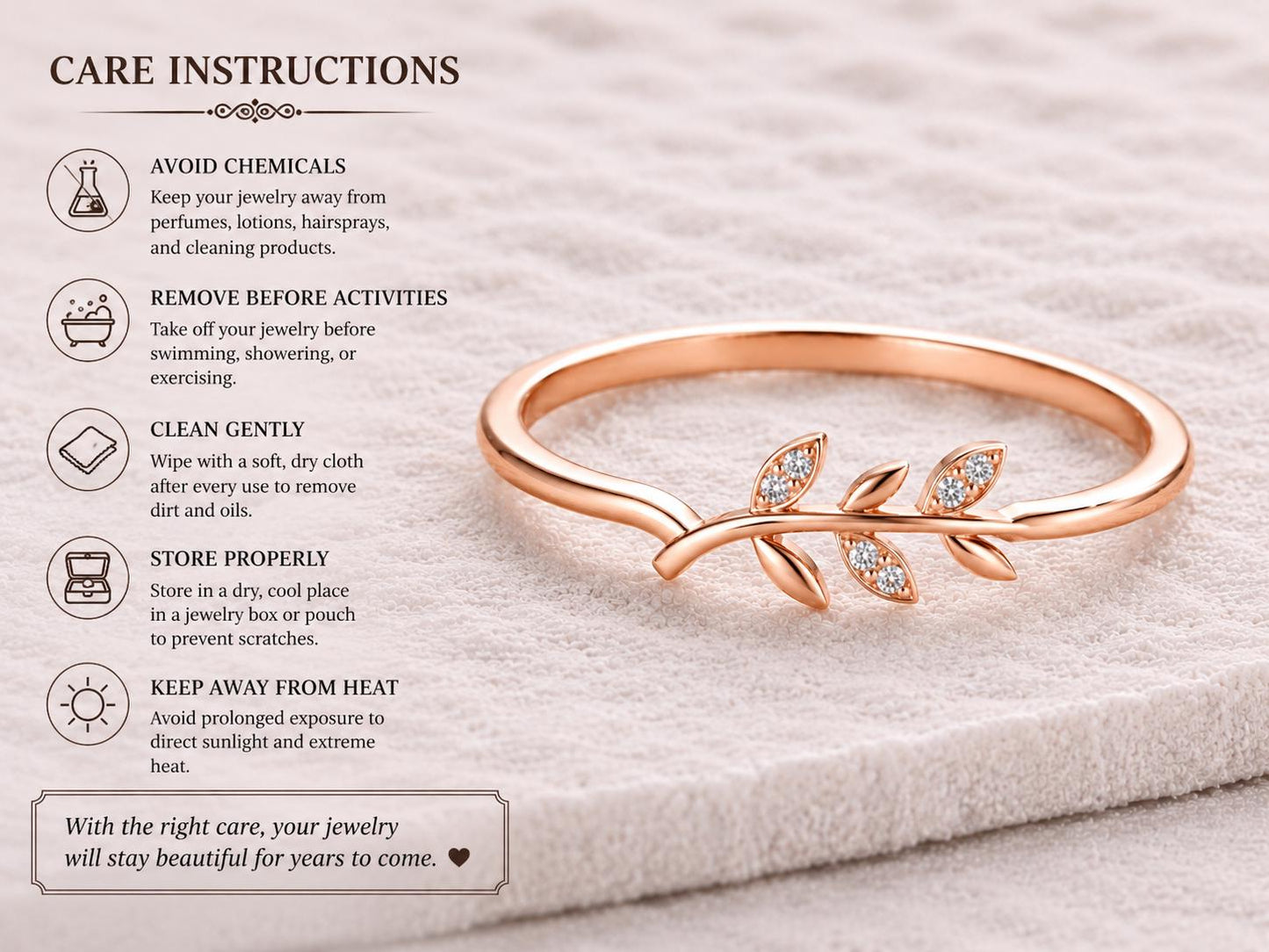 Sterling Silver Leaf Ring, Dainty Botanical Branch, CZ Stones, Minimalist Stackable Band