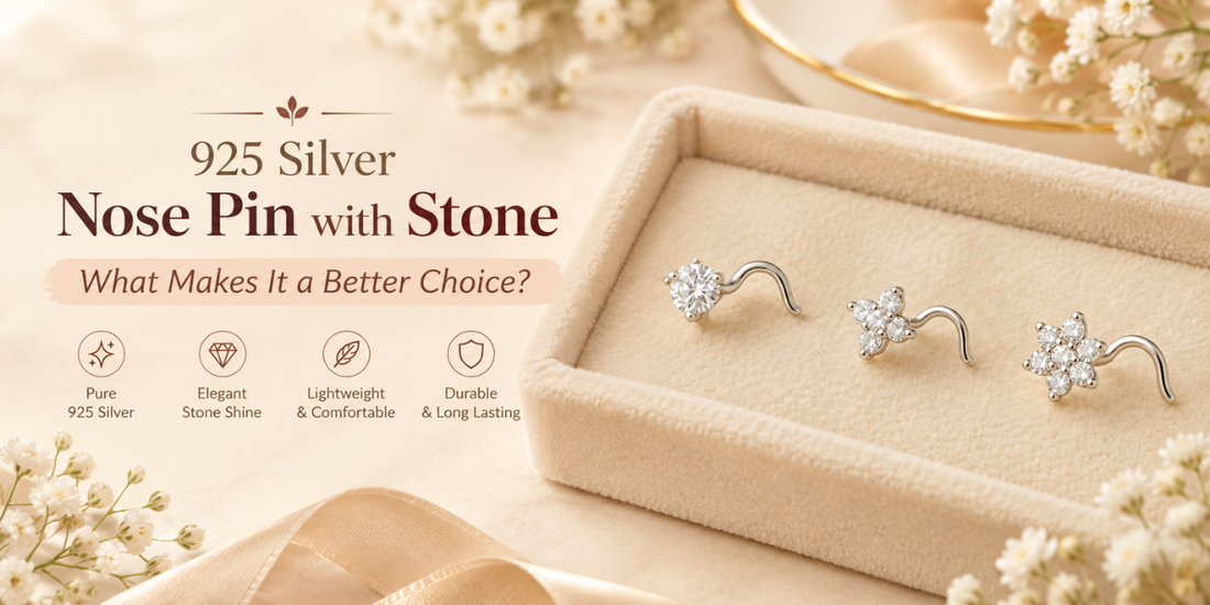 925 Silver Nose Pin with Stone