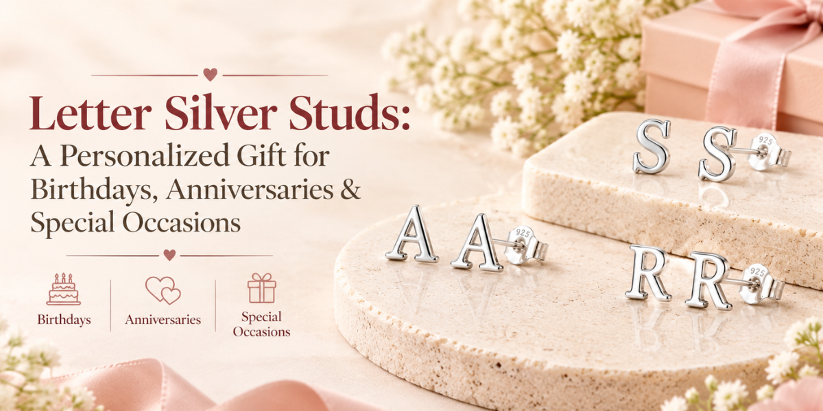 Letter Silver Studs