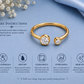 Moissanite Open Ring, 925 Sterling Silver Bypass Ring, Minimalist Two Stone Ring