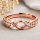 Moissanite Infinity Ring, 925 Sterling Silver Wedding Band