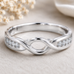 Moissanite Infinity Ring, 925 Sterling Silver Wedding Band