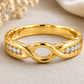 Moissanite Infinity Ring, 925 Sterling Silver Wedding Band