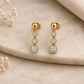 Moissanite Drop Earrings, 925 Sterling Silver Three Stone Dangles