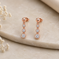Moissanite Drop Earrings, 925 Sterling Silver Three Stone Dangles