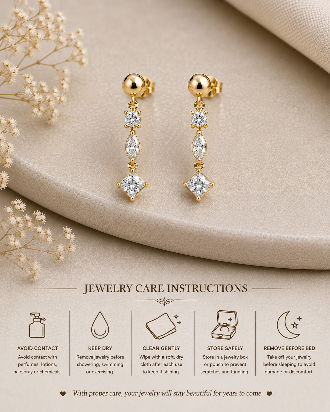 Moissanite Drop Earrings, 925 Sterling Silver Mixed Cut Dangle Earrings