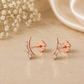 925 Silver CZ Crescent Stud Earrings, Minimalist Cubic Zirconia Earrings, Dainty Moon Earrings, Everyday Jewelry