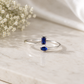 925 Sterling Silver Blue CZ Open Ring, Adjustable Statement Ring, Minimalist Gemstone Ring, Modern Gift for Her