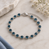 London Blue Topaz Sterling Silver Tennis Bracelet | December Birthstone Gift