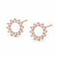 Cubic Zirconia Stud Earrings, 925 Sterling Silver Flower Halo Earrings