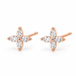 CZ Flower Stud Earrings, 925 Sterling Silver, Marquise Cut Floral Earrings