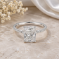 Moissanite Engagement Ring | 925 Sterling Silver Ring | Radiant Cut Bridal Ring | Pave Band | Statement Wedding Ring | Gift for Her