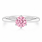 Pink Round Moissanite | Engagement Ring | 925 Sterling Silver Ring | 6 Prong Solitaire Ring | Minimalist Bridal Gift