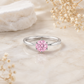 Pink Round Moissanite | Engagement Ring | 925 Sterling Silver Ring | 6 Prong Solitaire Ring | Minimalist Bridal Gift
