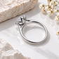 2ct Moissanite Ring, 925 Sterling Silver, Round Solitaire Engagement Ring