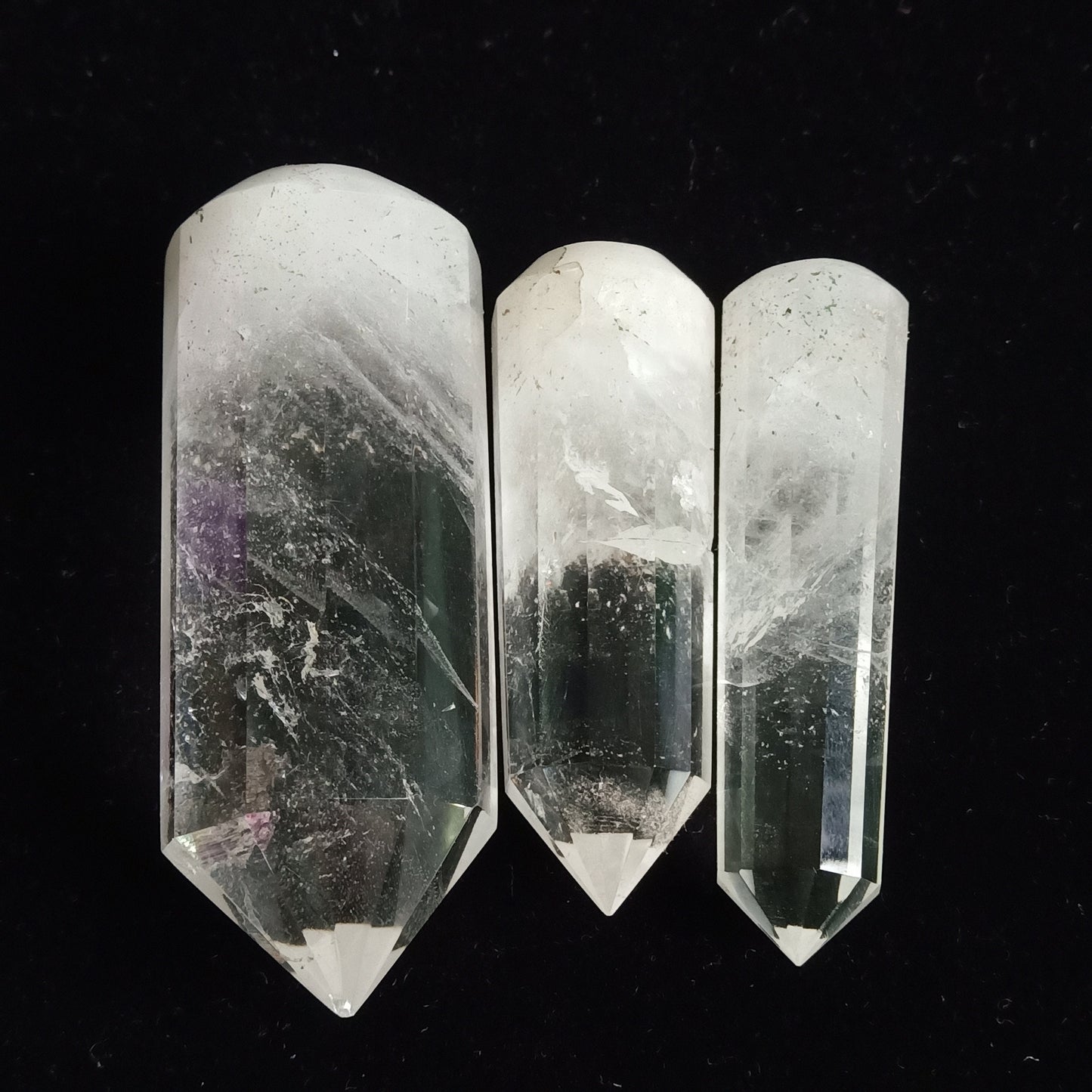 Crystal Quartz Pencil Points: Natural Gemstone Towers, Set of 3