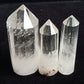 Crystal Quartz Pencil Points: Natural Gemstone Towers, Set of 3