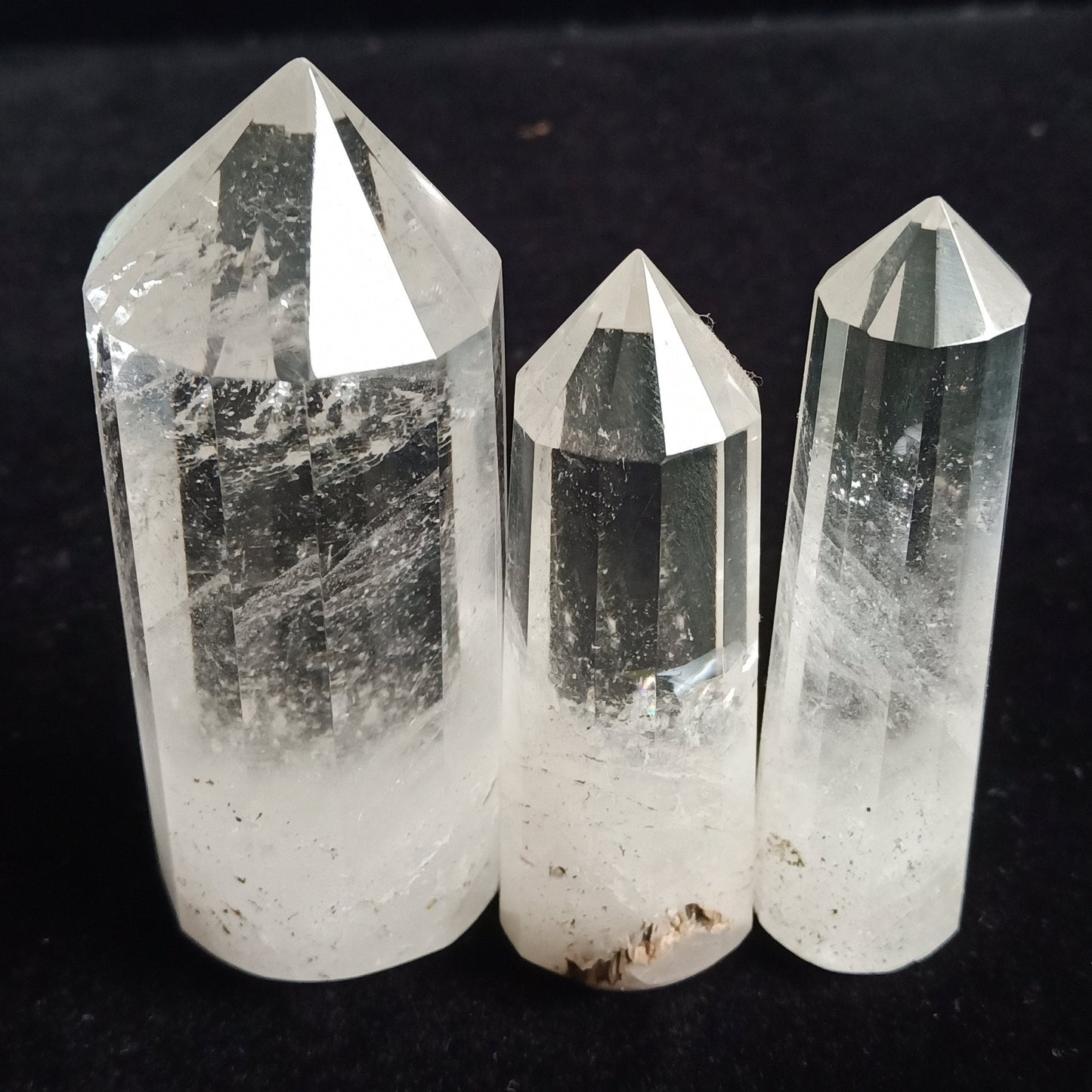 Crystal Quartz Pencil Points: Natural Gemstone Towers, Set of 3