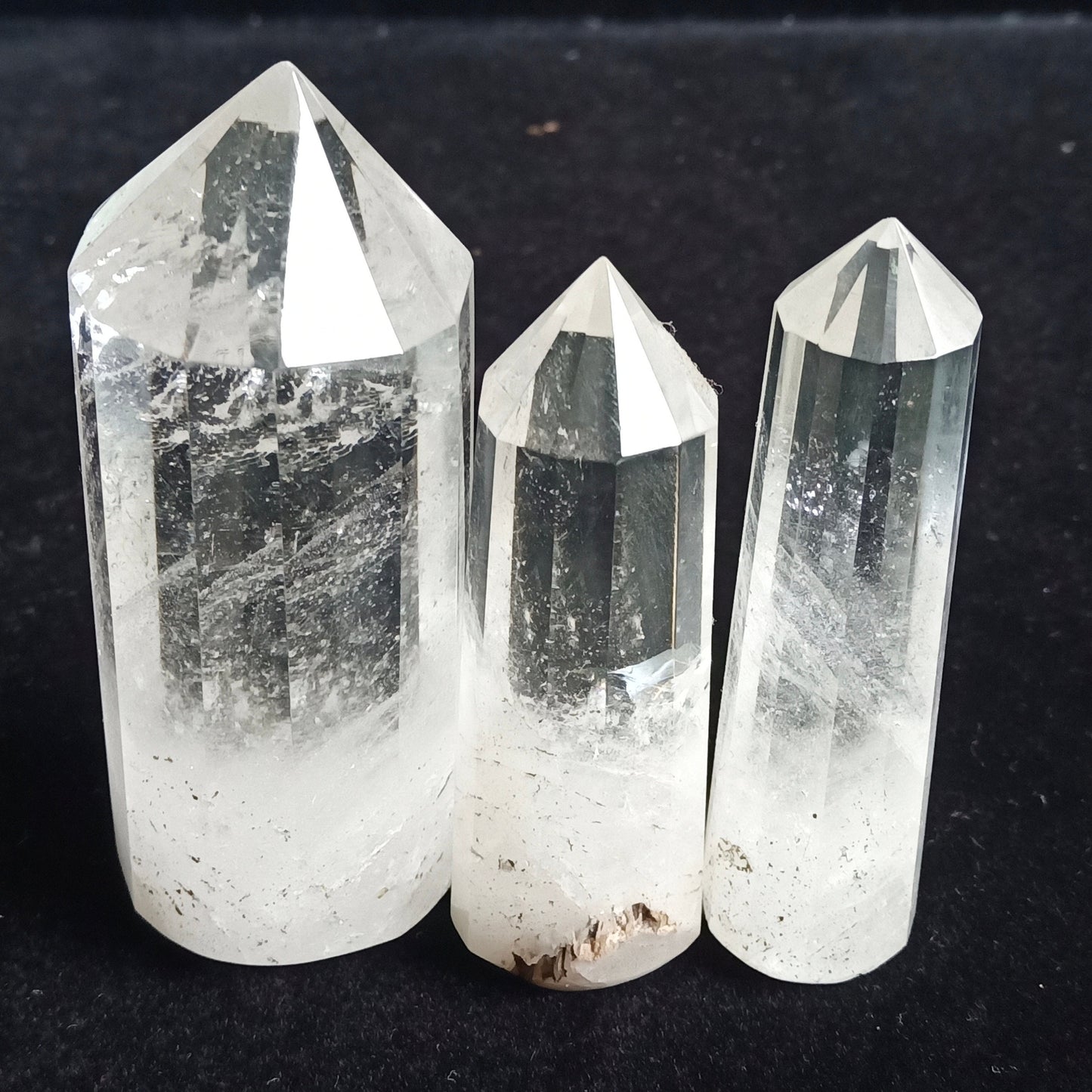 Crystal Quartz Pencil Points: Natural Gemstone Towers, Set of 3