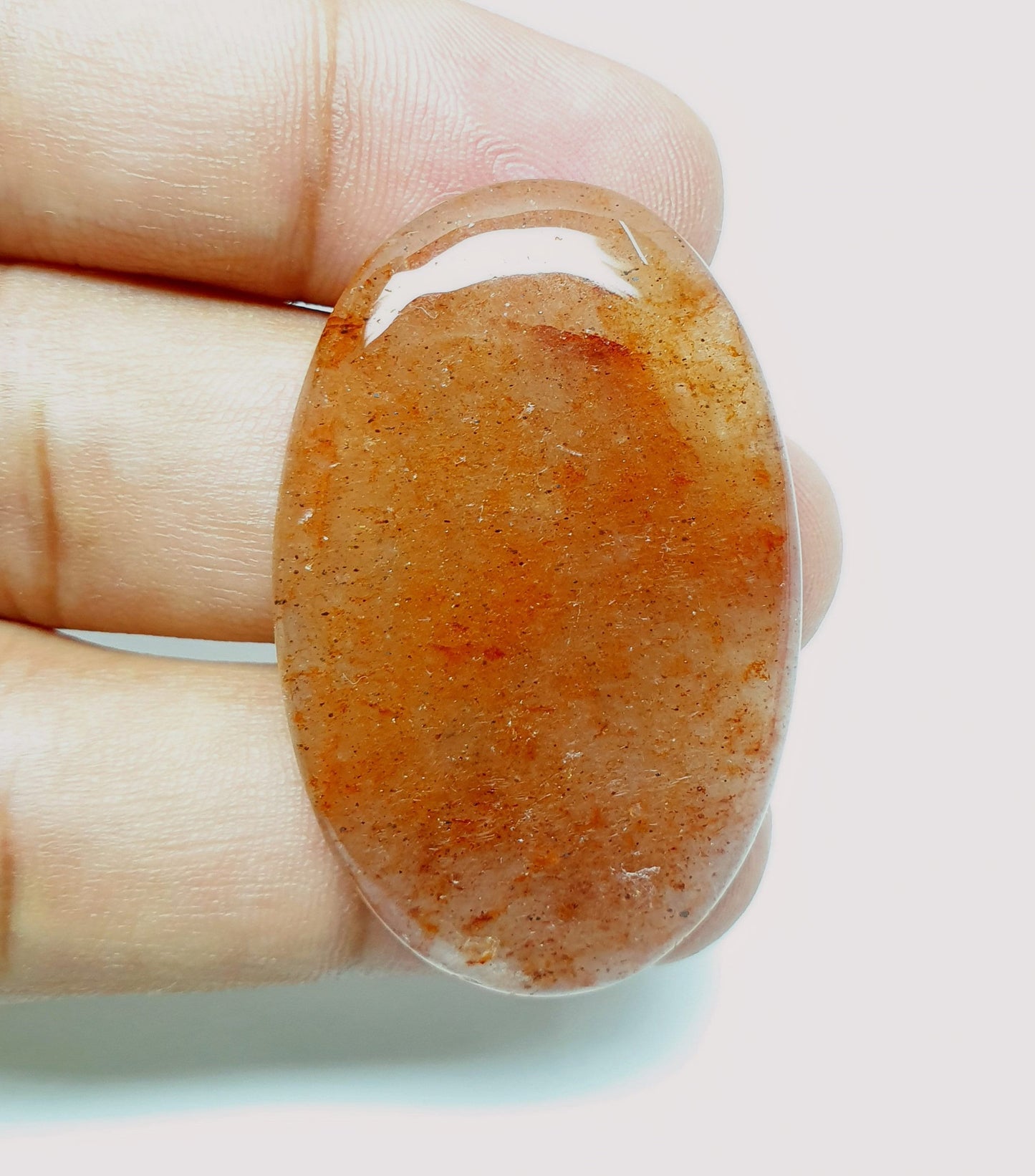 Oval Strawberry Quartz Cabochon: Loose Gemstone Pendant