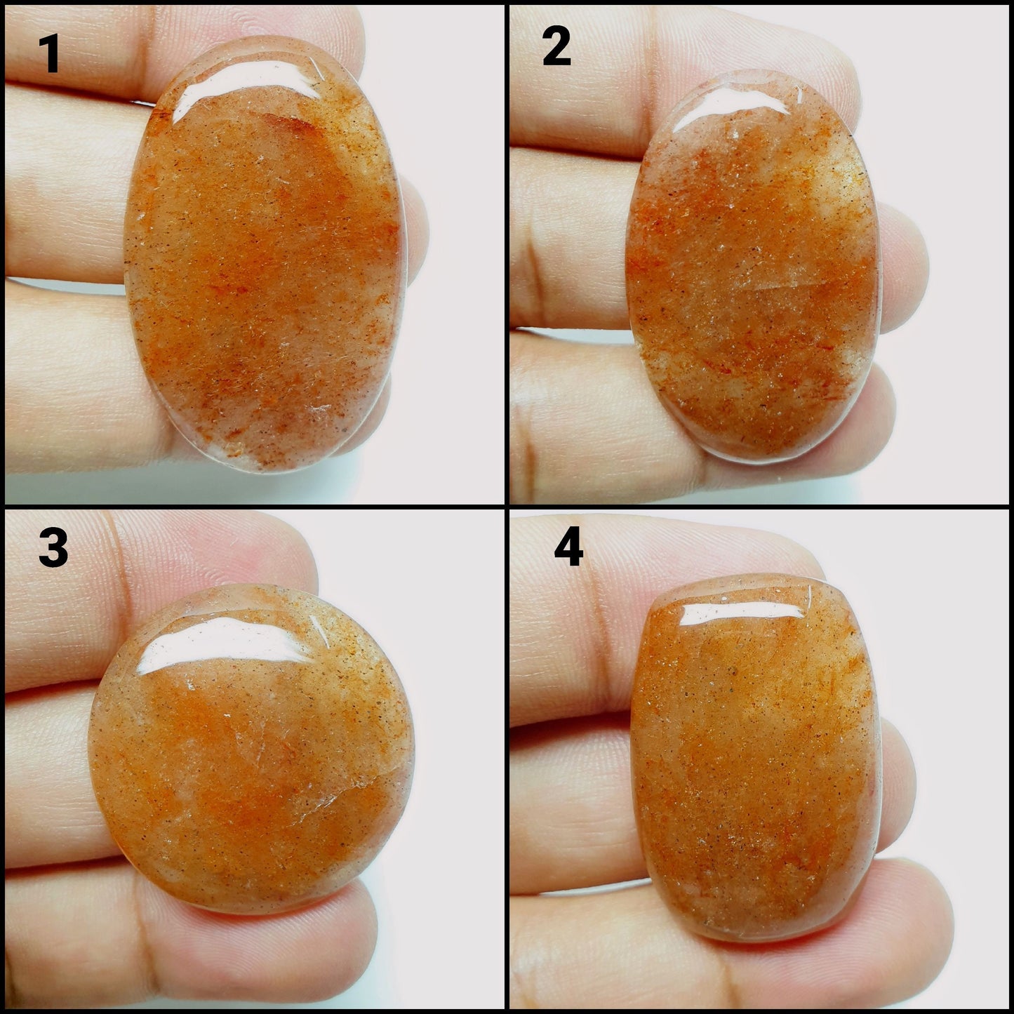 Oval Strawberry Quartz Cabochon: Loose Gemstone Pendant