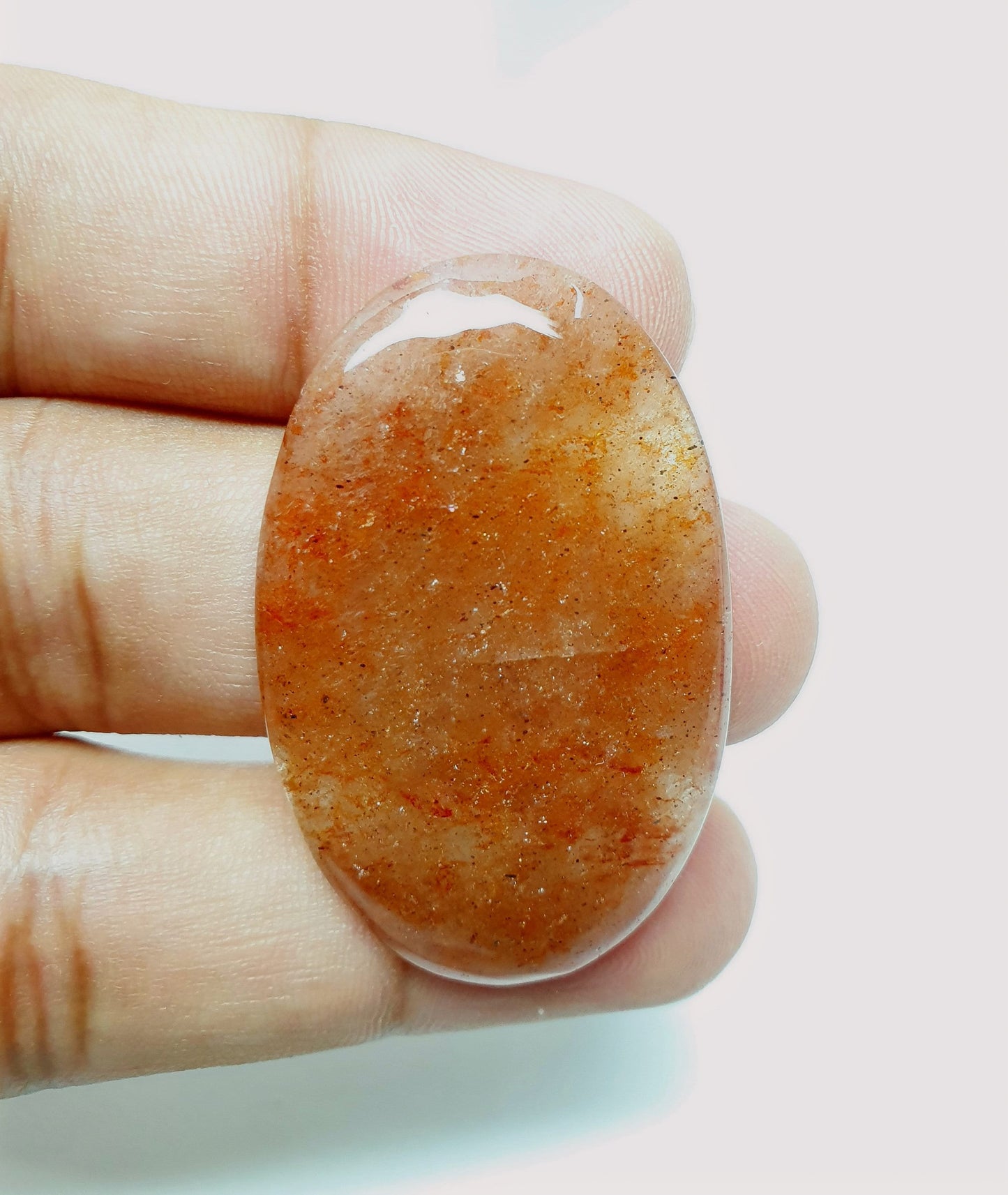 Oval Strawberry Quartz Cabochon: Loose Gemstone Pendant