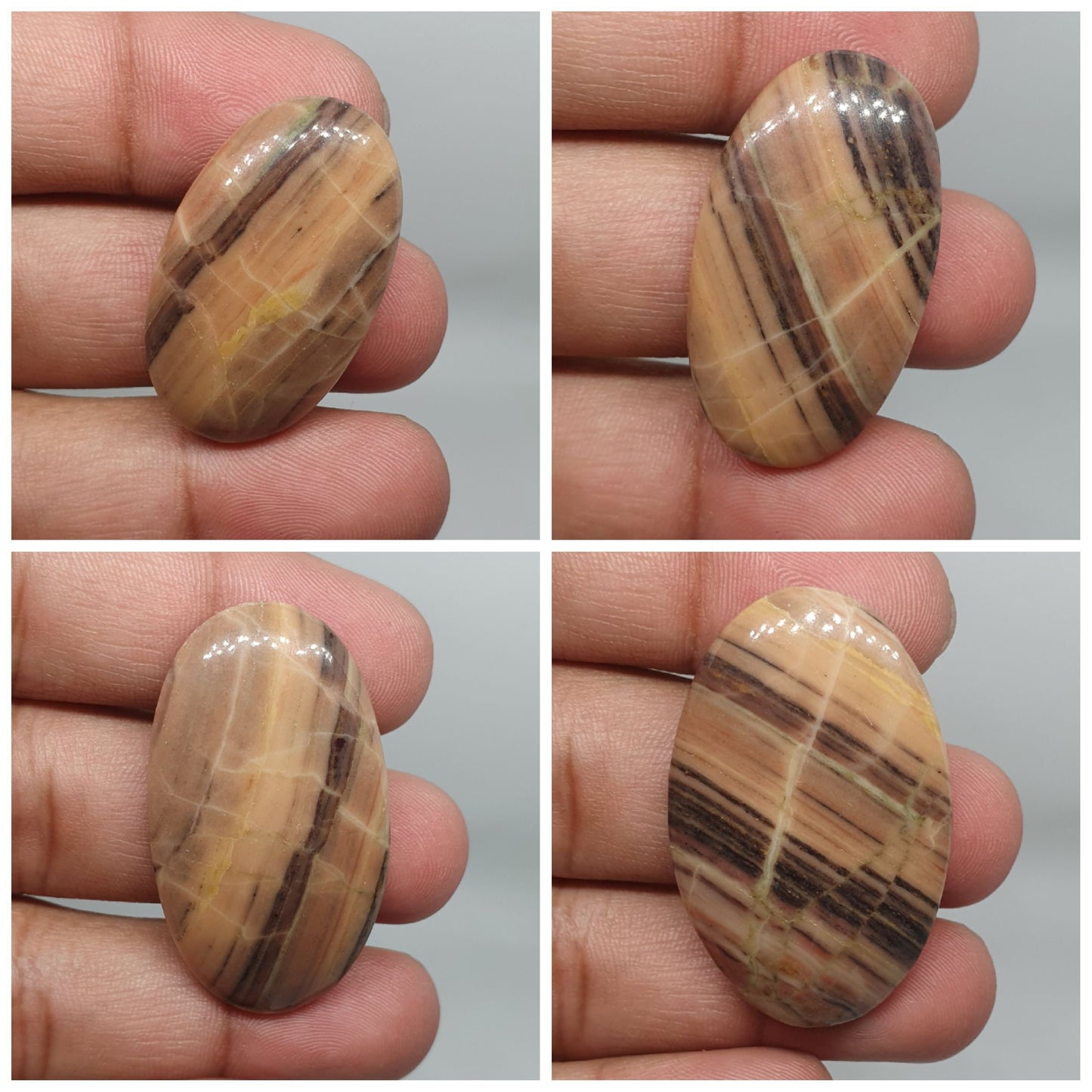 AAA Zebra Jasper Cabochon: Rare Oval Loose Gemstone