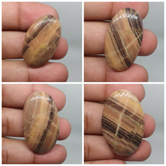 AAA Zebra Jasper Cabochon: Rare Oval Loose Gemstone