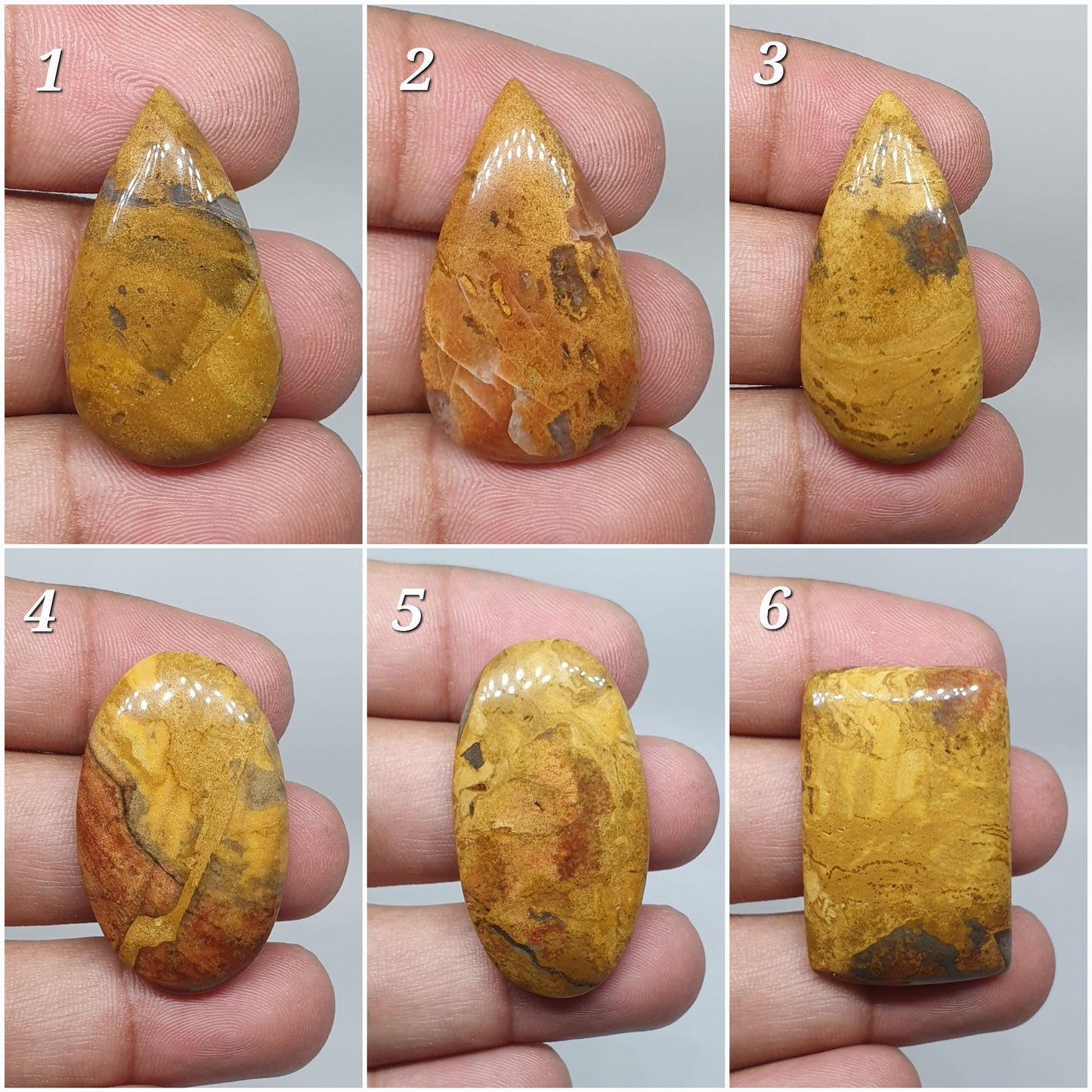 Yellow Jasper Cabochon: Natural Loose Stone for Jewelry
