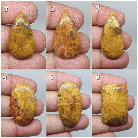 Yellow Jasper Cabochon: Natural Loose Stone for Jewelry