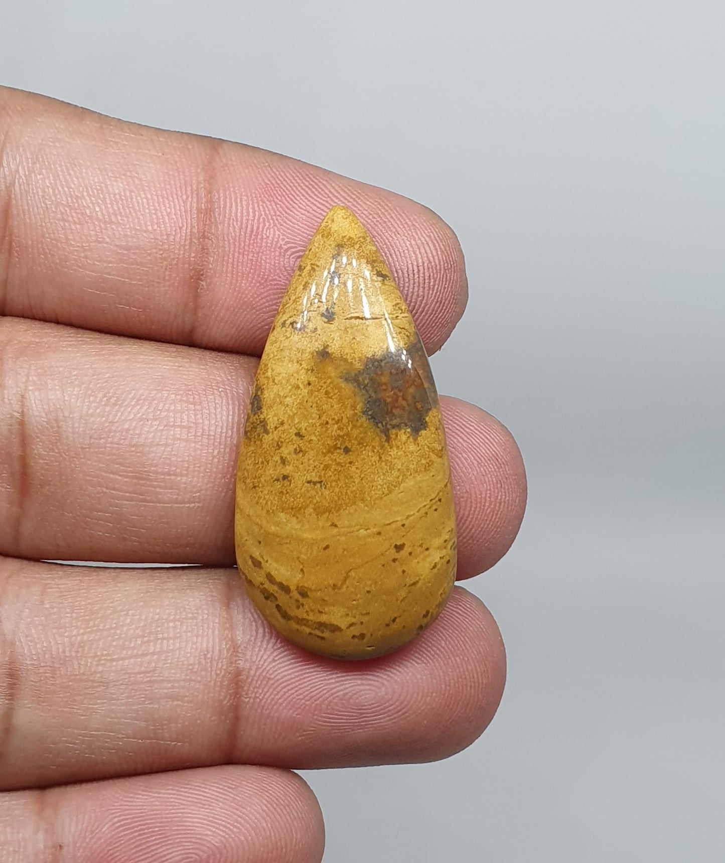 Yellow Jasper Cabochon: Natural Loose Stone for Jewelry
