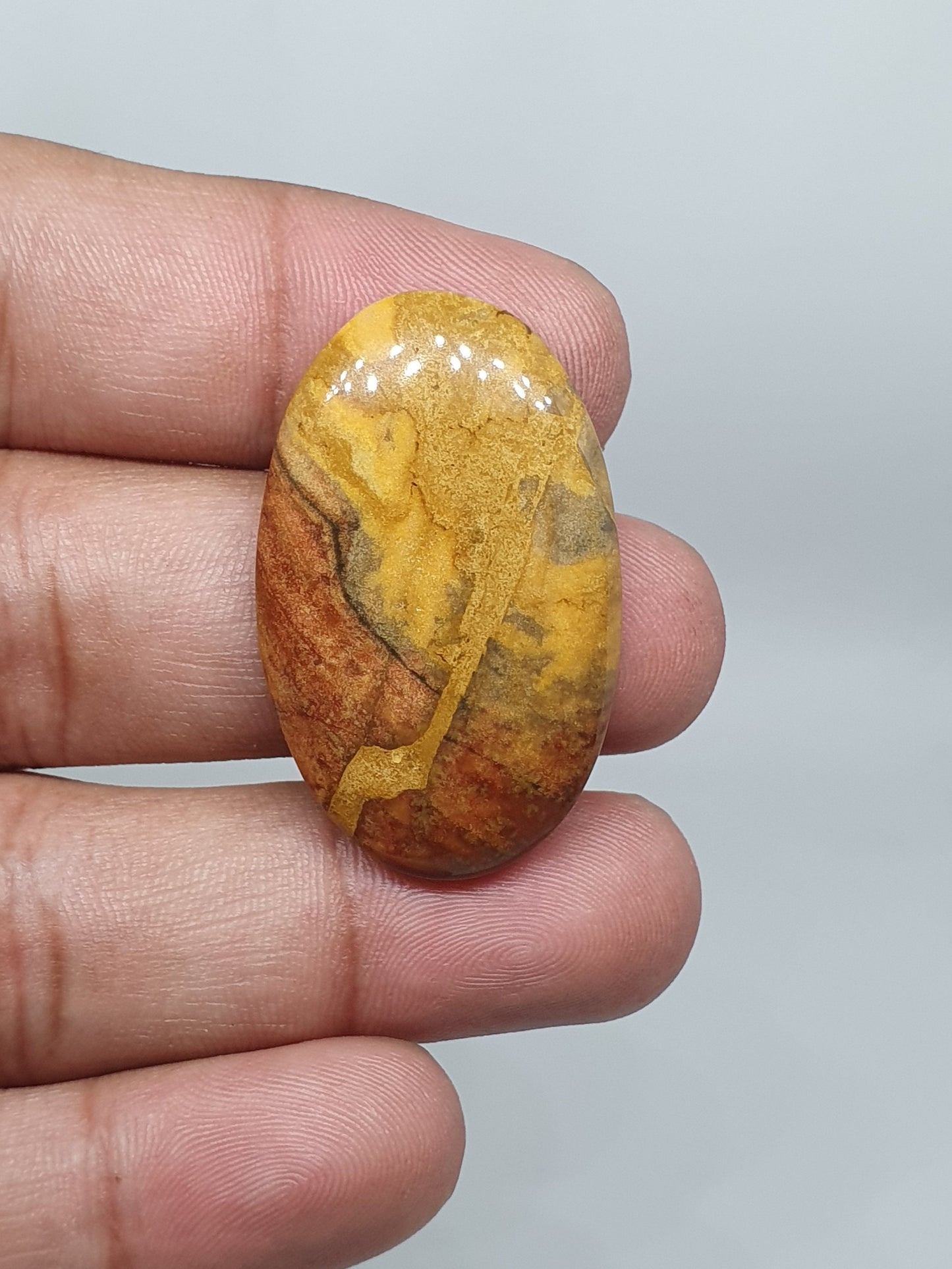 Yellow Jasper Cabochon: Natural Loose Stone for Jewelry