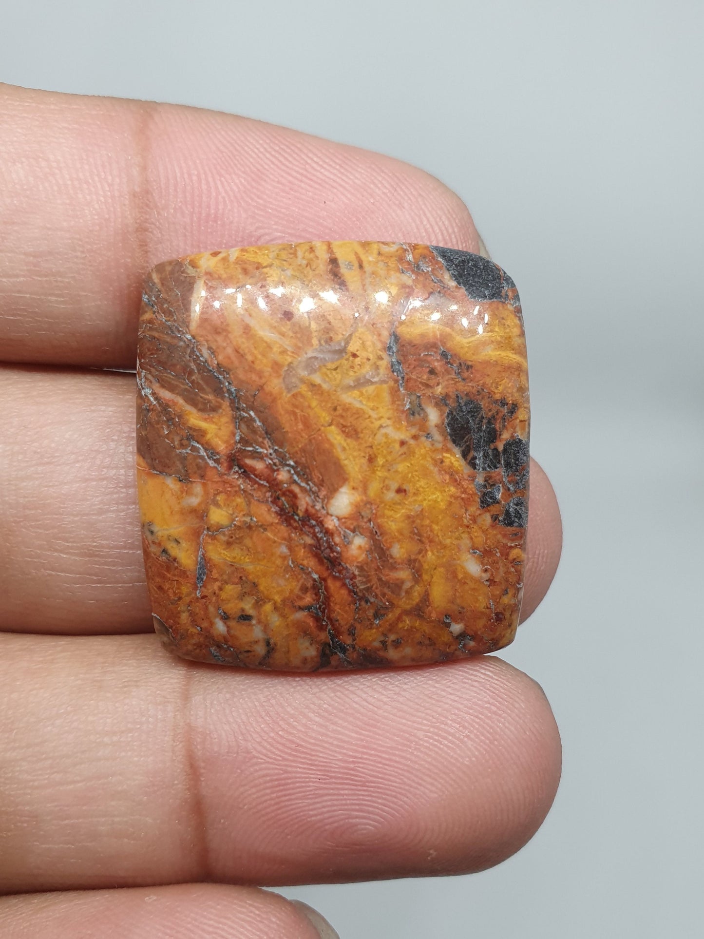 Rare Fruti Jasper Cabochon: Natural Loose Gemstone