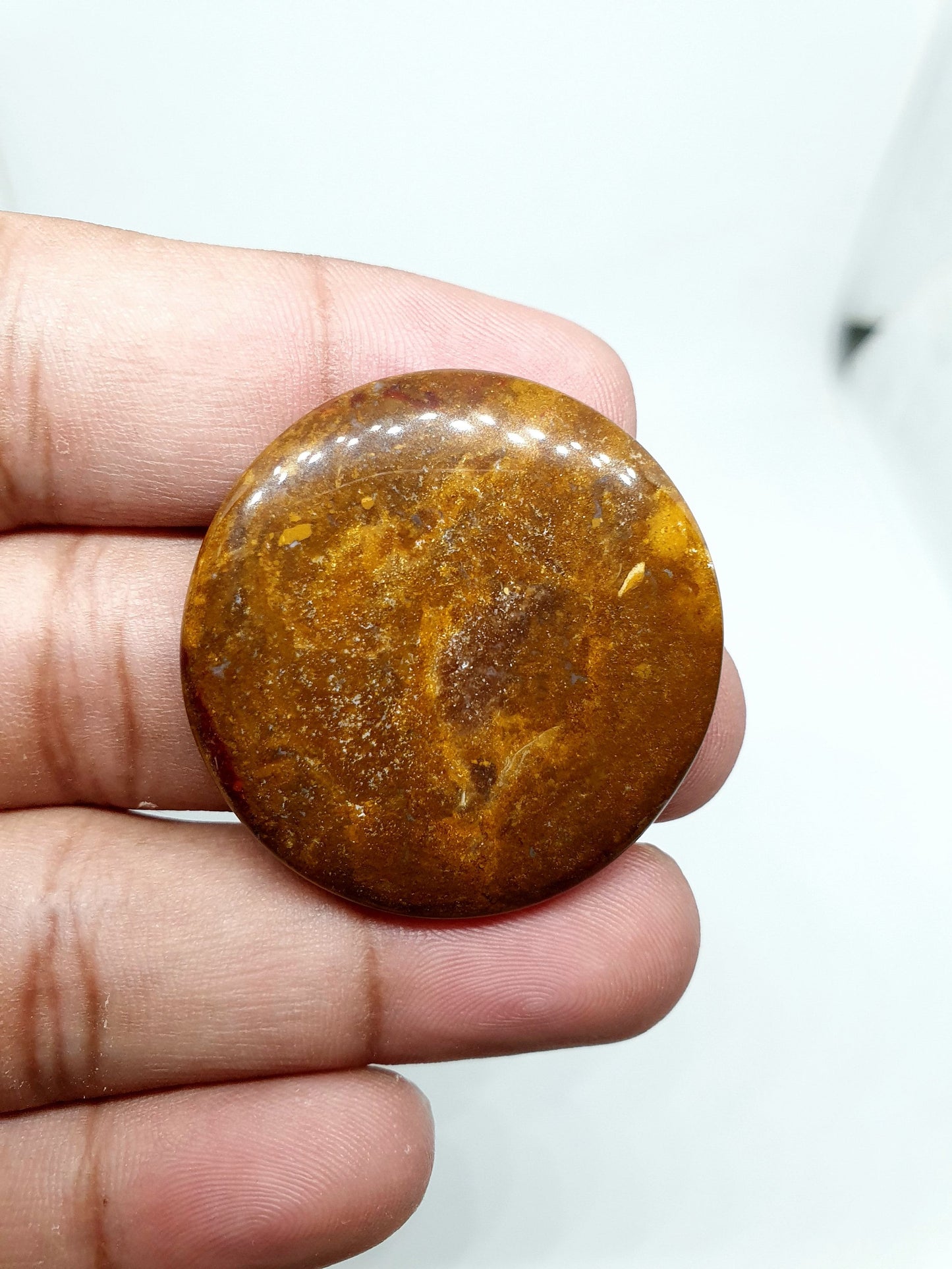 Round Brown Mookaite Jasper Cabochon (37 X 5 mm)