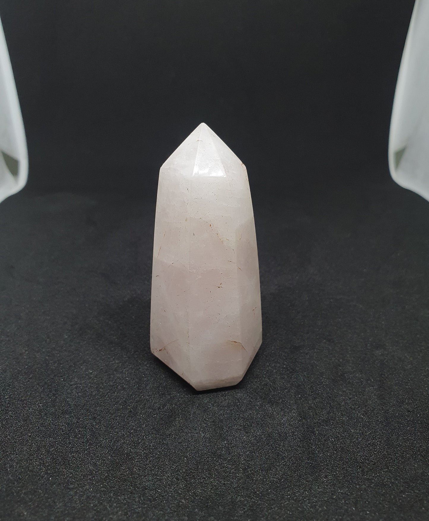 Natural Rose Quartz Point Tower: Healing Crystal Obelisk (78g)