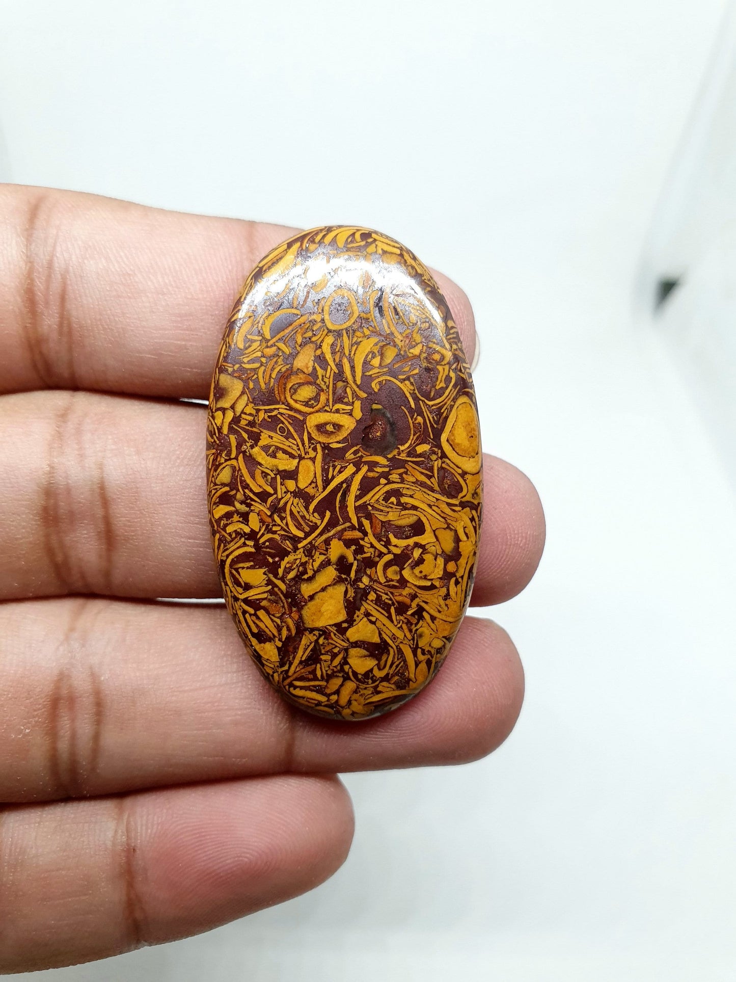 Oval Mariam Jasper Cabochon: AAA Quality Gemstone, 67.60 Carats