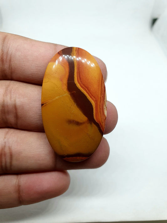 Natural Mookaite Jasper Cabochon, Designer Loose Stone (47 X 27 X 6mm)