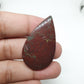 Drop Bloodstone Cabochon: Red Jasper Palm Stone (46 X 26 X 5mm, 49 Carat