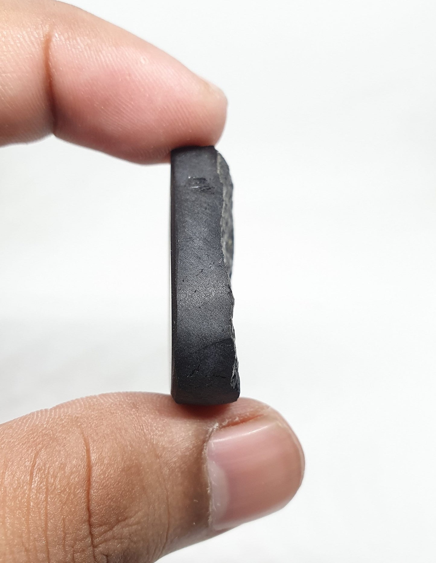 Triangle Black Tourmaline Druzy Cabochon, Polished Loose Gemstone