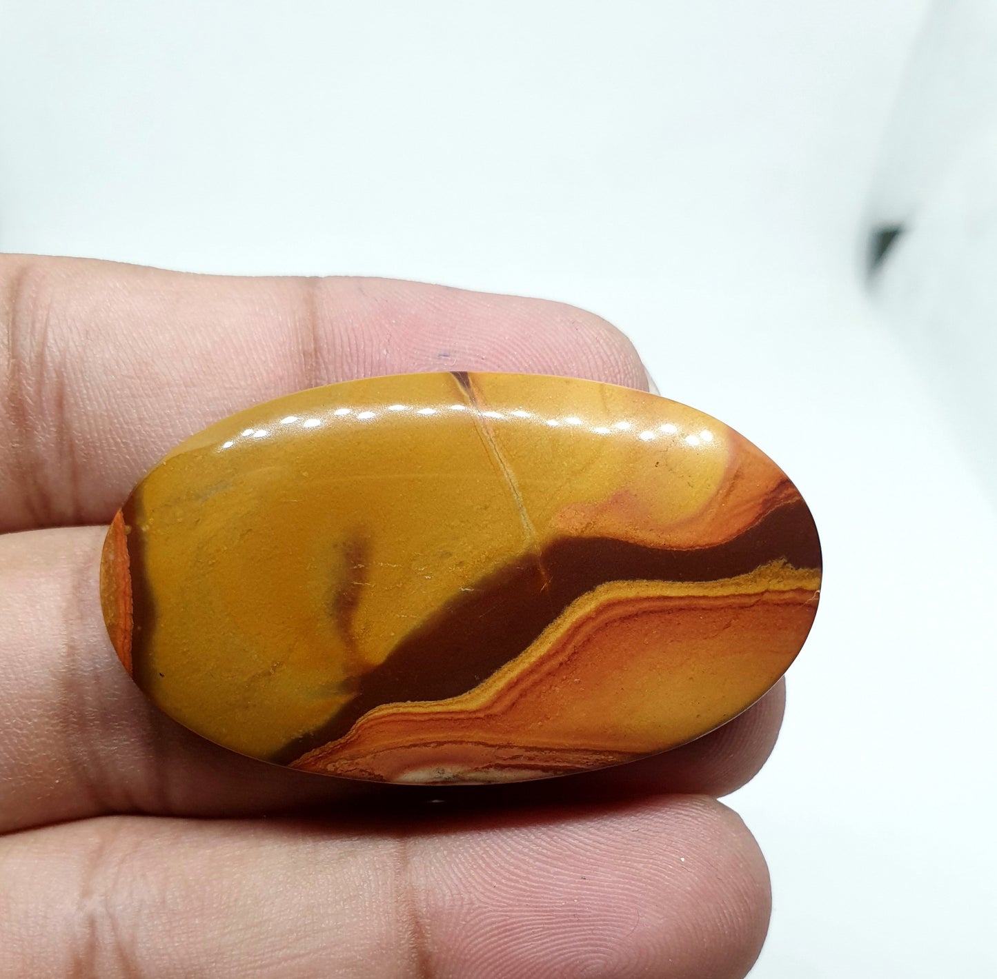 Natural Mookaite Jasper Cabochon, Designer Loose Stone (47 X 27 X 6mm)
