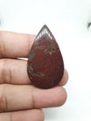 Drop Bloodstone Cabochon: Red Jasper Palm Stone (46 X 26 X 5mm, 49 Carat