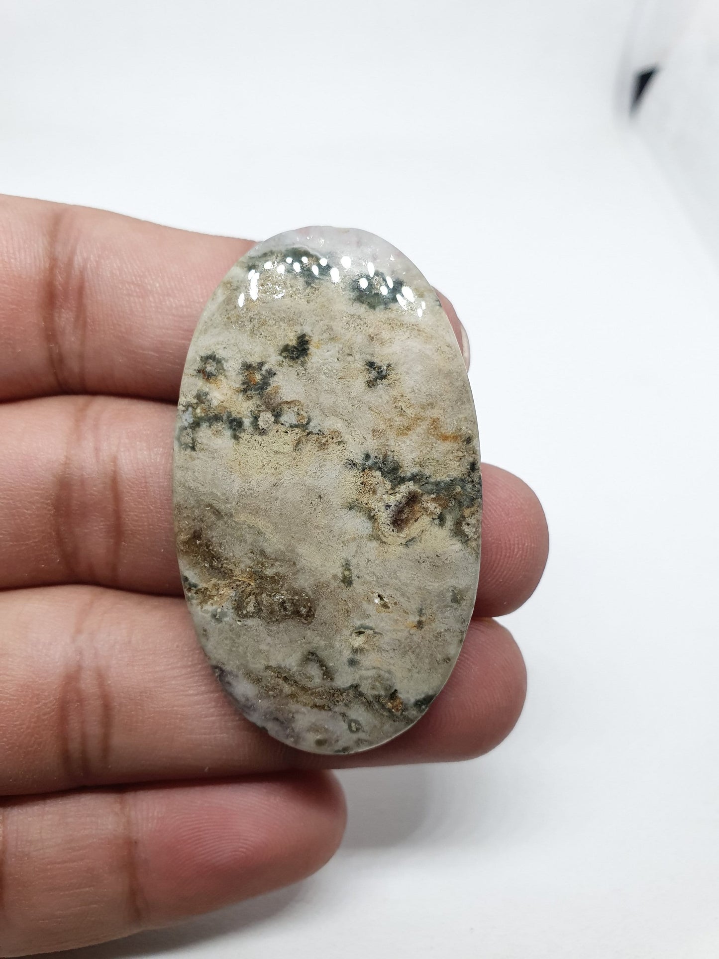 Ocean Jasper Cabochon: Oval Gemstone for Jewelry Making (50x29x6 mm, 83.90 Crt