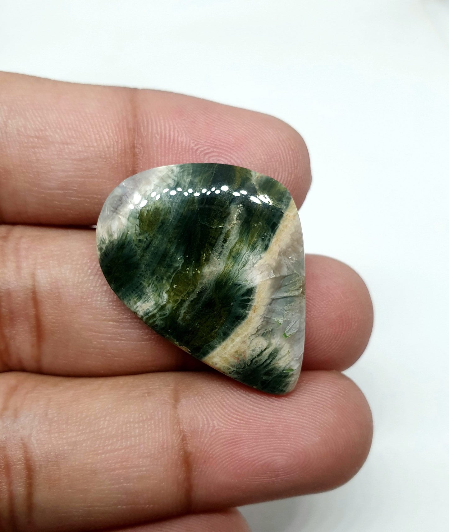 Ocean Jasper Cabochon: Fancy Shape Loose Gemstone (32 X 24 X 5mm)